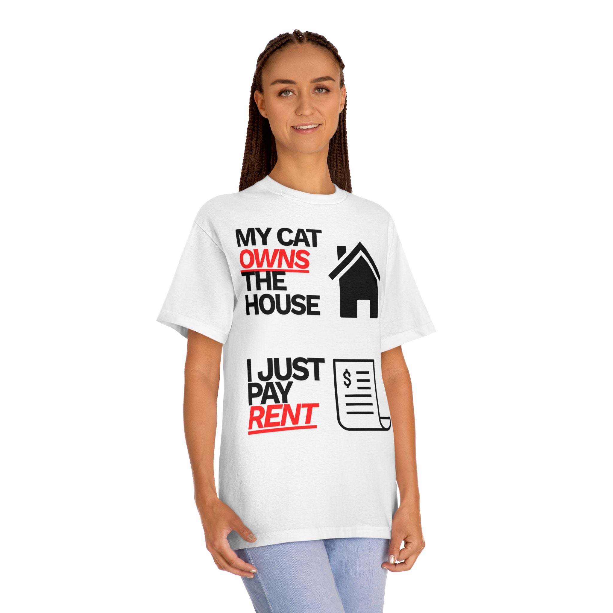 "My cat owns the house." — Funny Travel Tee