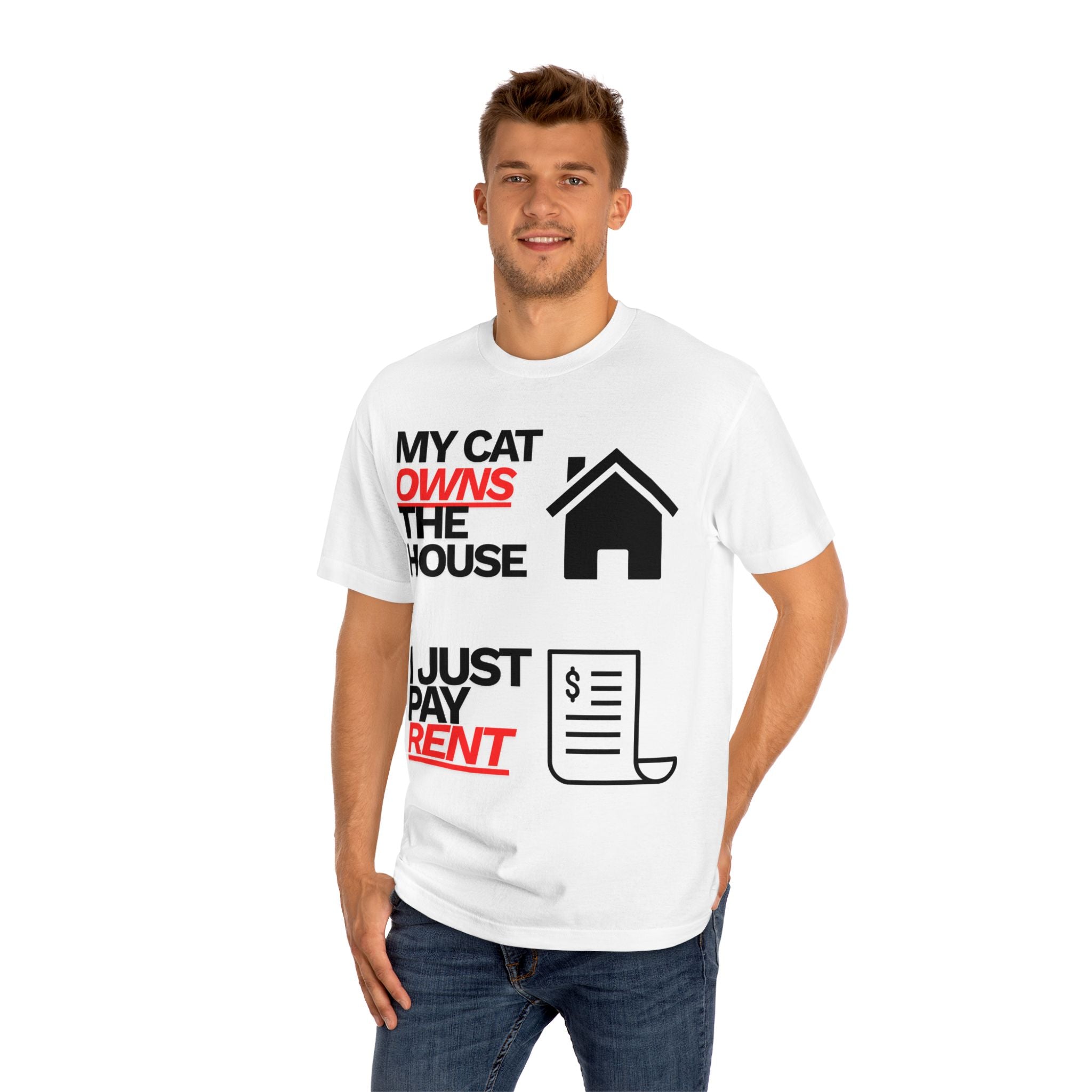 "My cat owns the house." — Funny Travel Tee
